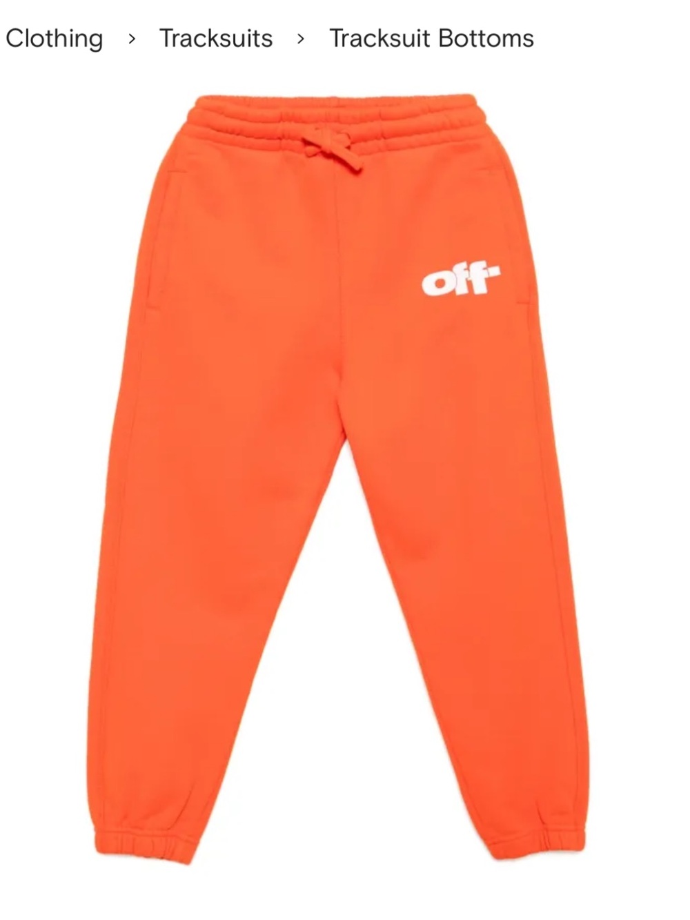 Off-White Kids Bright Orange Logo Sweat Joggers